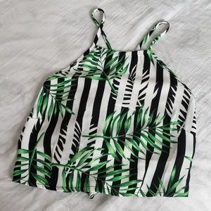 Tropical Print Crop Top
